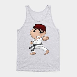 Karate Boy Punch Kawaii Male Anime Cartoon Character Tank Top